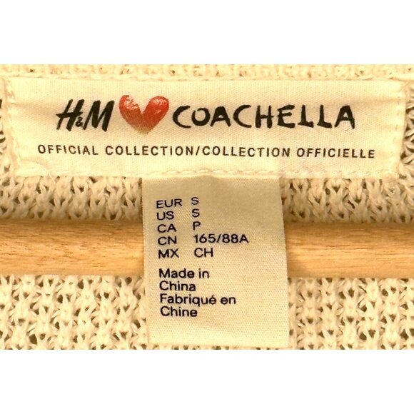 H&M x Coachella Womens Open Cardigan Kimono Boho Tribal Aztec Fringe Small - Picture 4 of 7